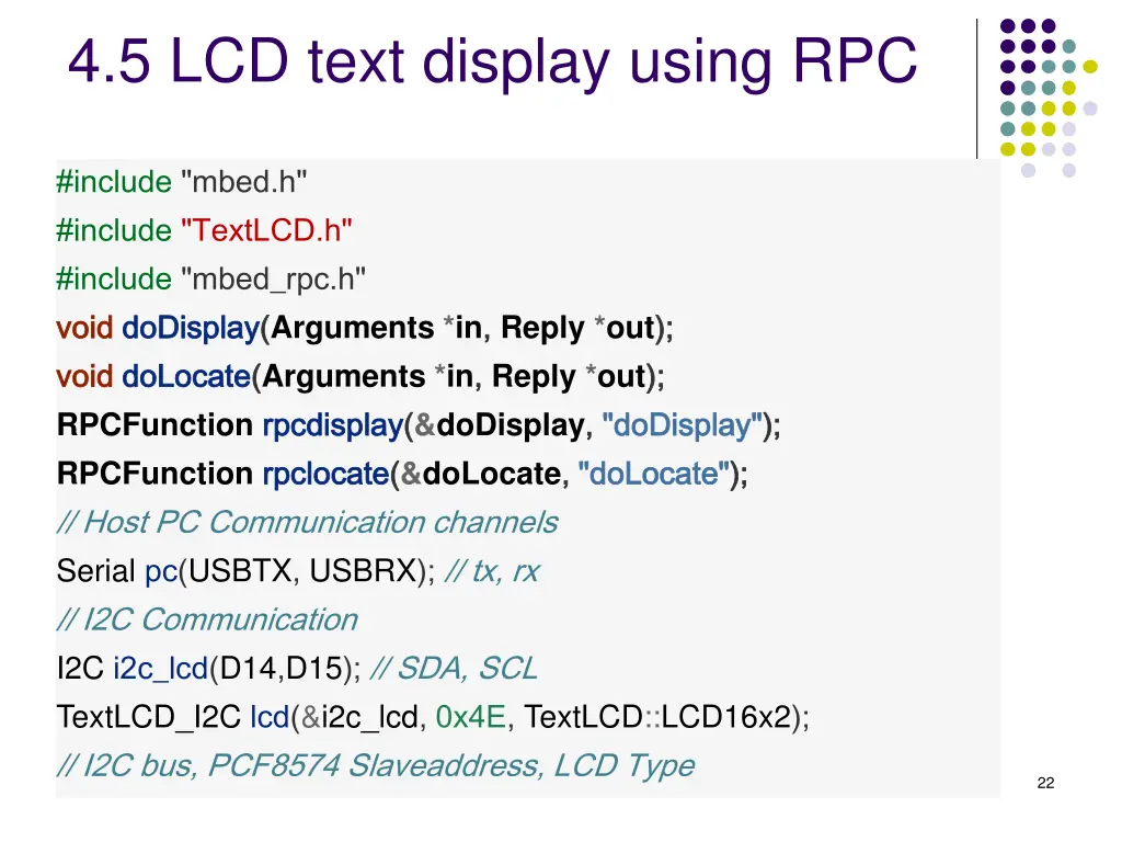 4 5 lcd text display using rpc