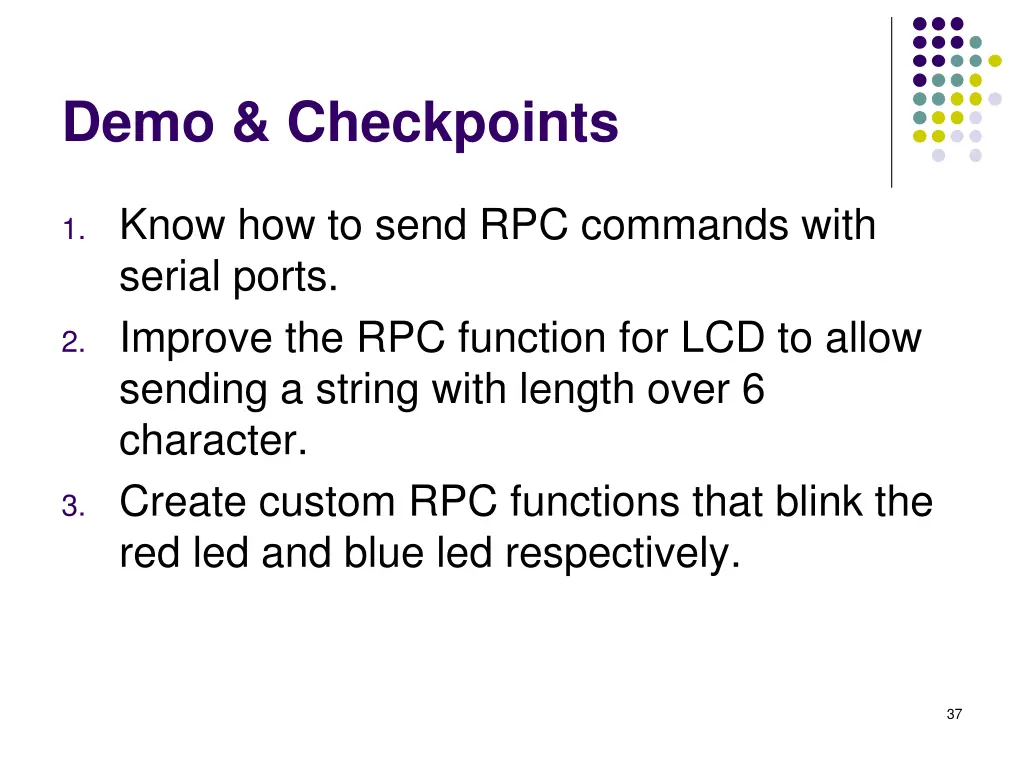 demo checkpoints
