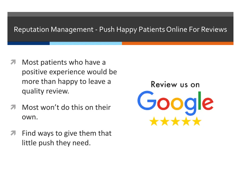 reputation management push happy patients online
