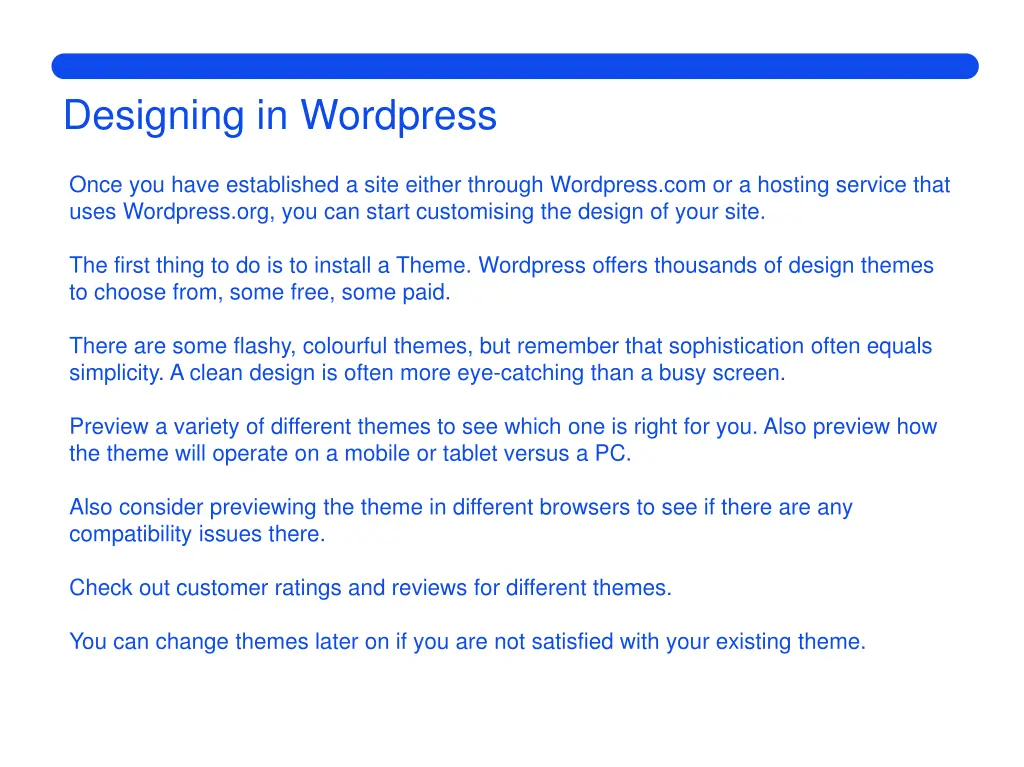 designing in wordpress