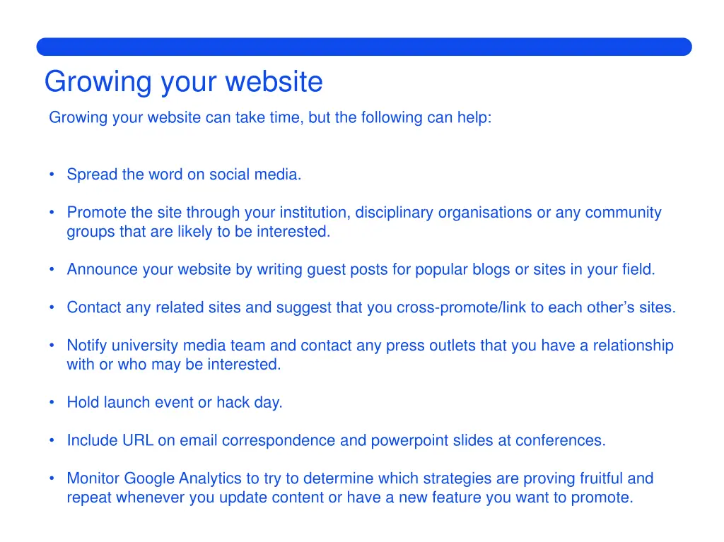 growing your website