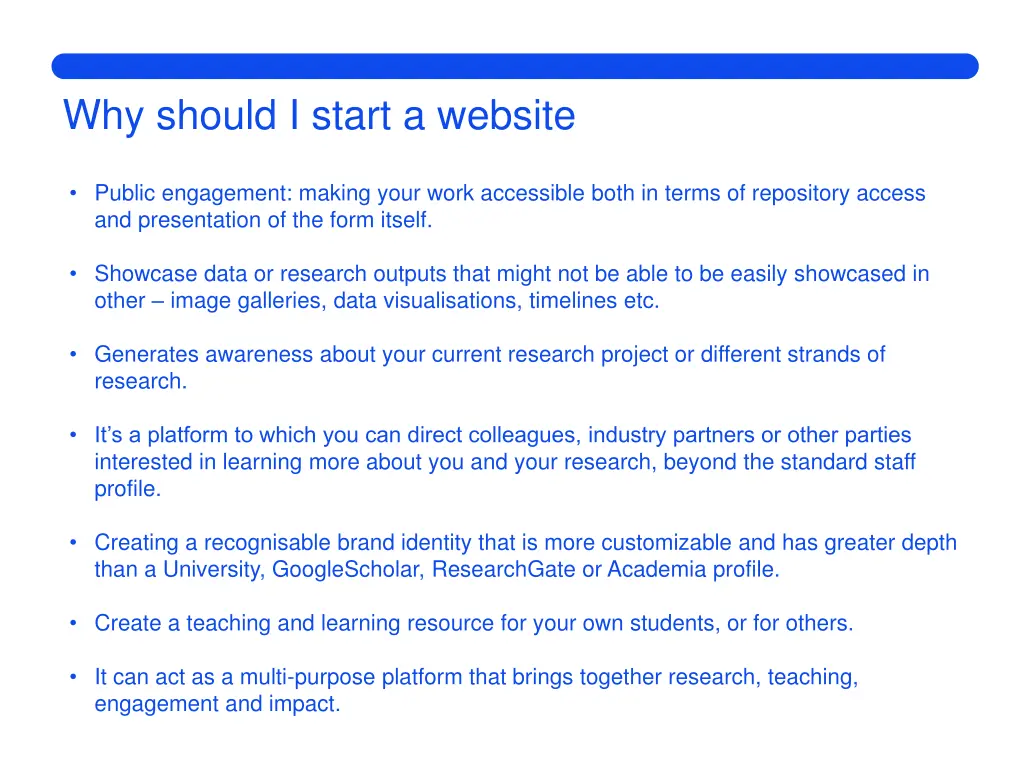 why should i start a website