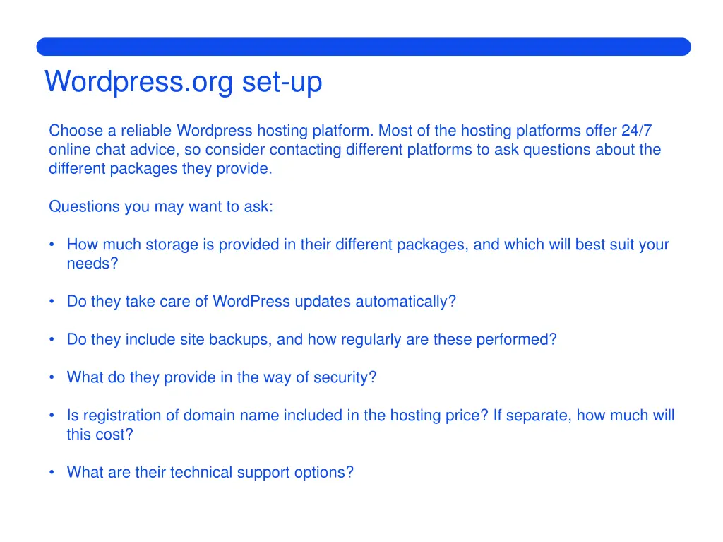 wordpress org set up