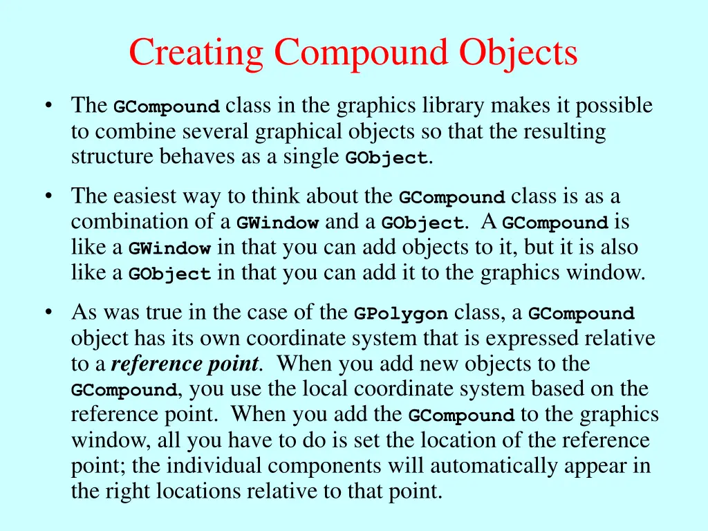 creating compound objects
