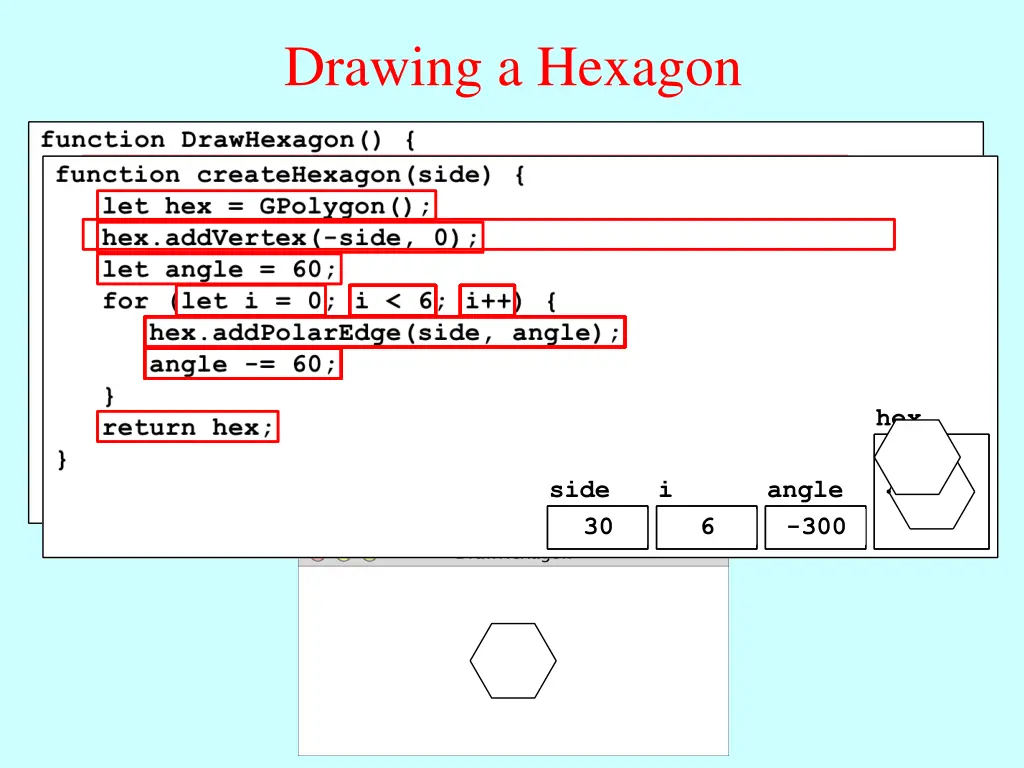 drawing a hexagon