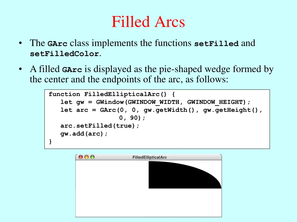 filled arcs