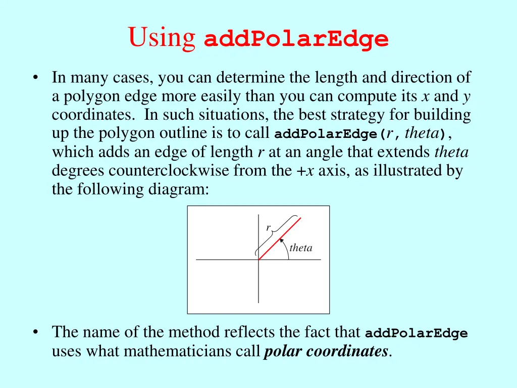 using addpolaredge