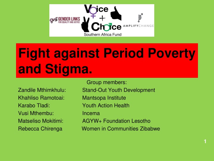 fight against period poverty and stigma group