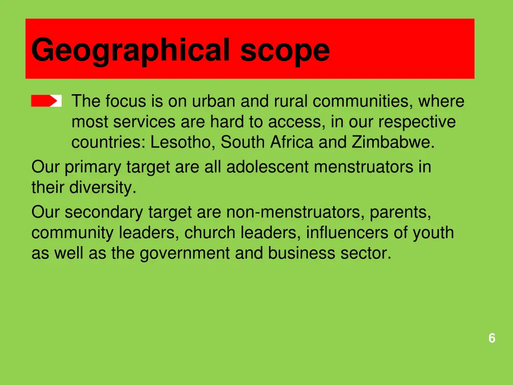 geographical scope