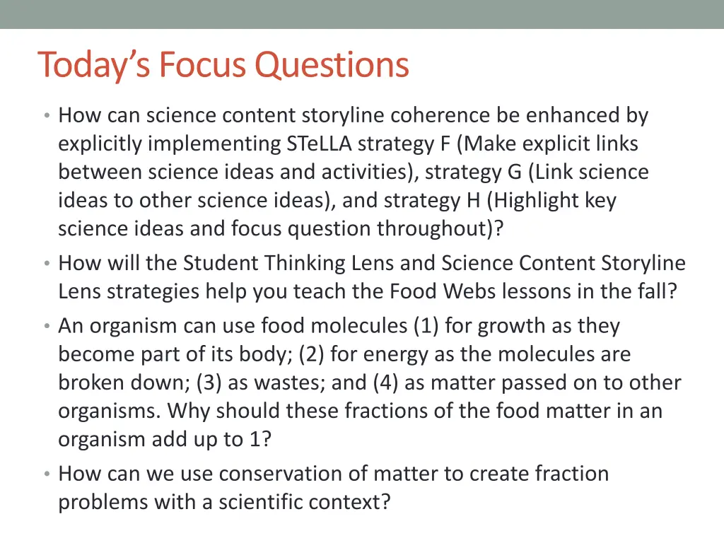 today s focus questions 1