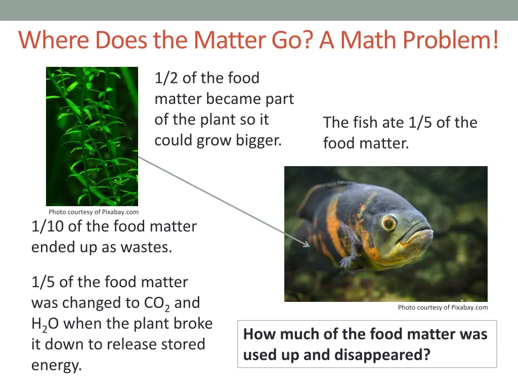 where does the matter go a math problem
