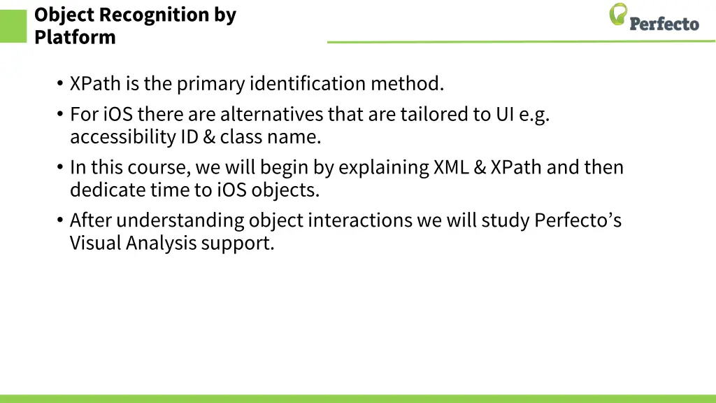 object recognition by platform