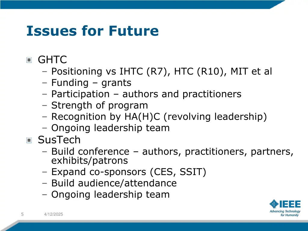 issues for future