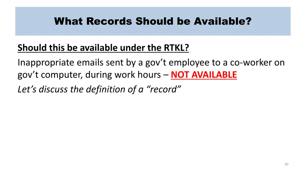 what records should be available 11