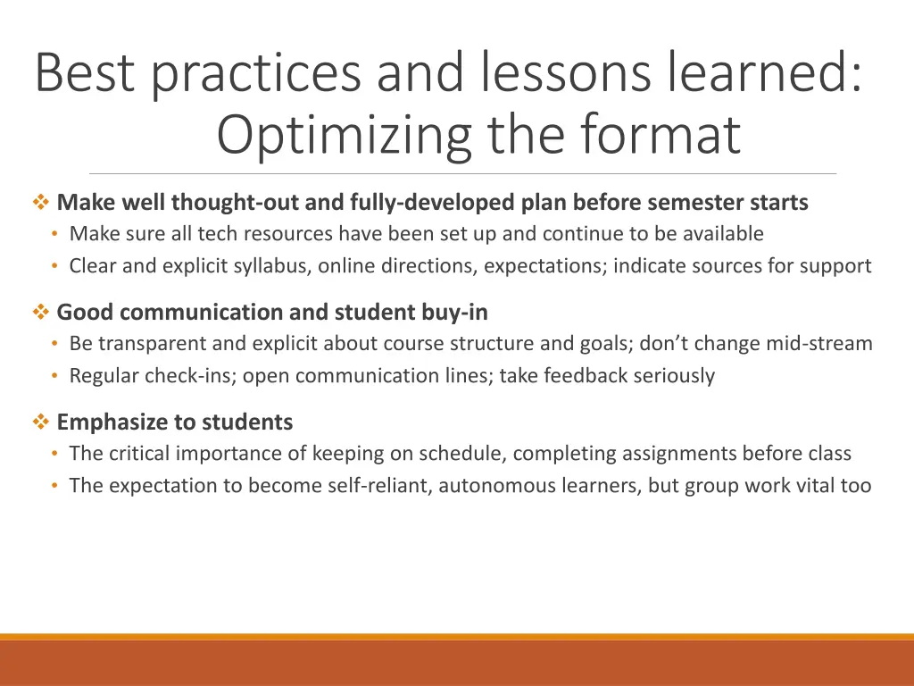 best practices and lessons learned optimizing