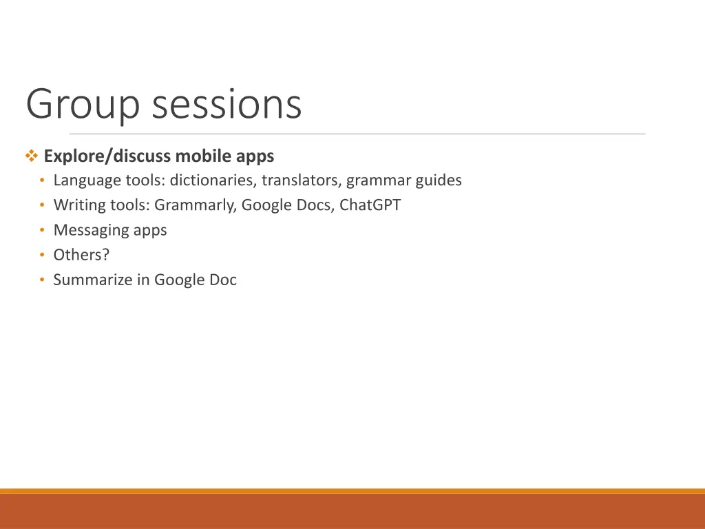 group sessions