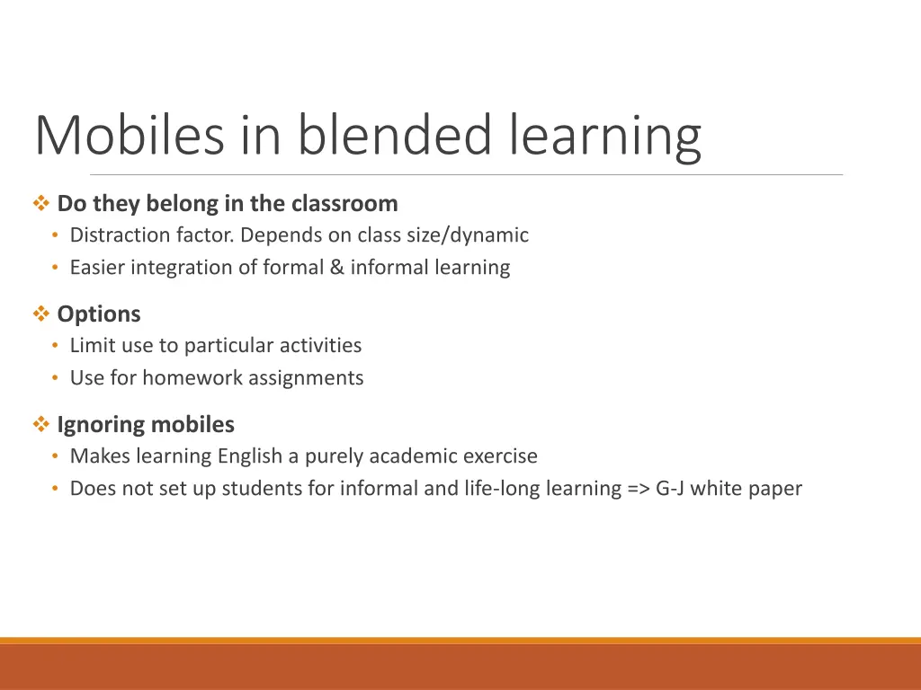mobiles in blended learning
