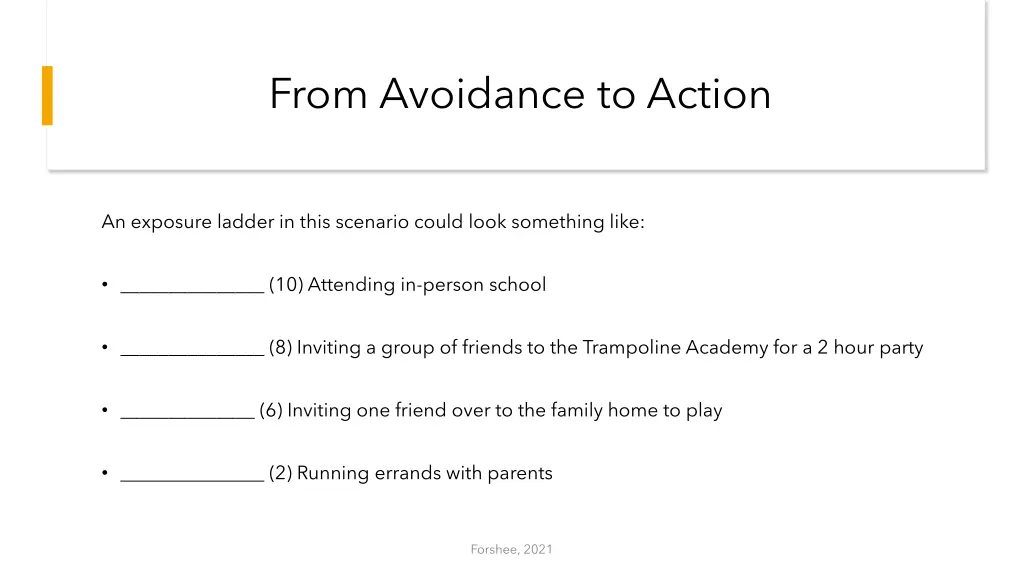 from avoidance to action 1