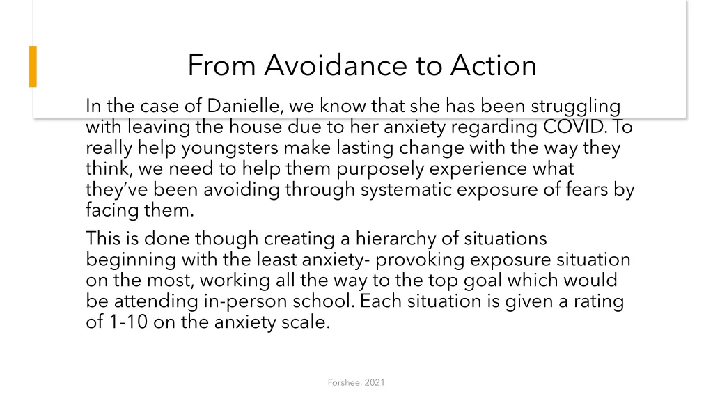 from avoidance to action