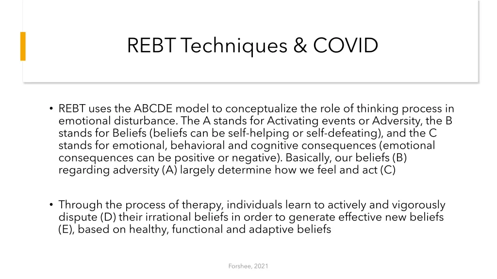 rebt techniques covid 1