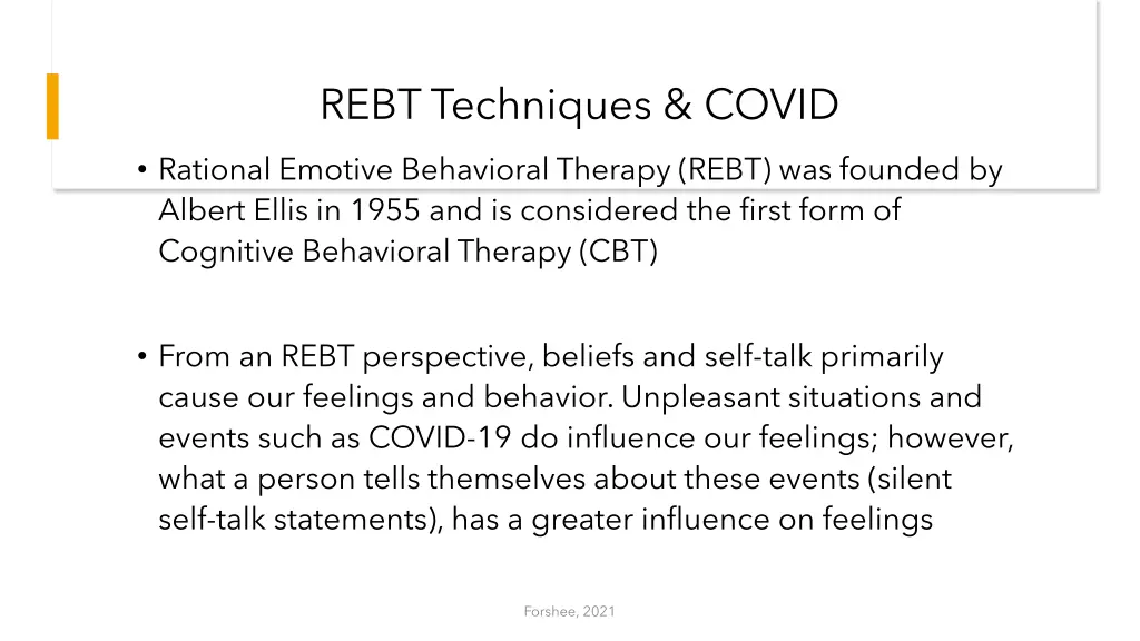 rebt techniques covid