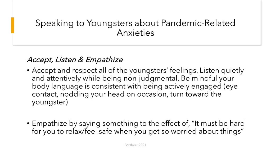 speaking to youngsters about pandemic related 1