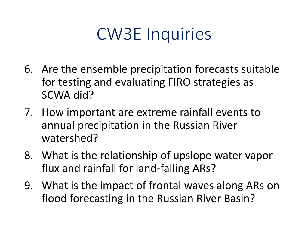 cw3e inquiries 1