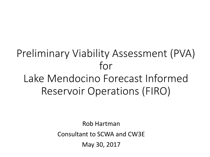 preliminary viability assessment pva for lake