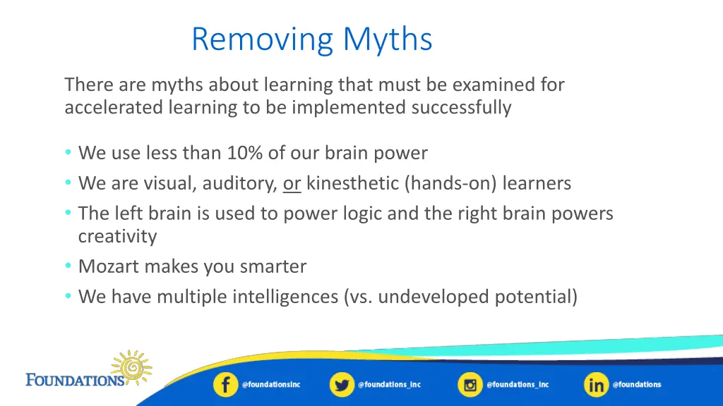 removing myths