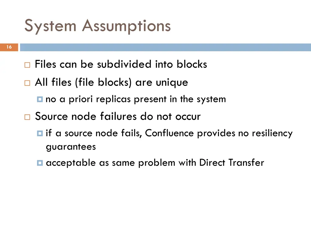 system assumptions
