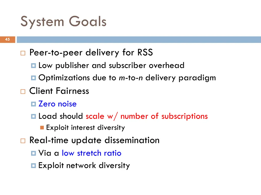 system goals
