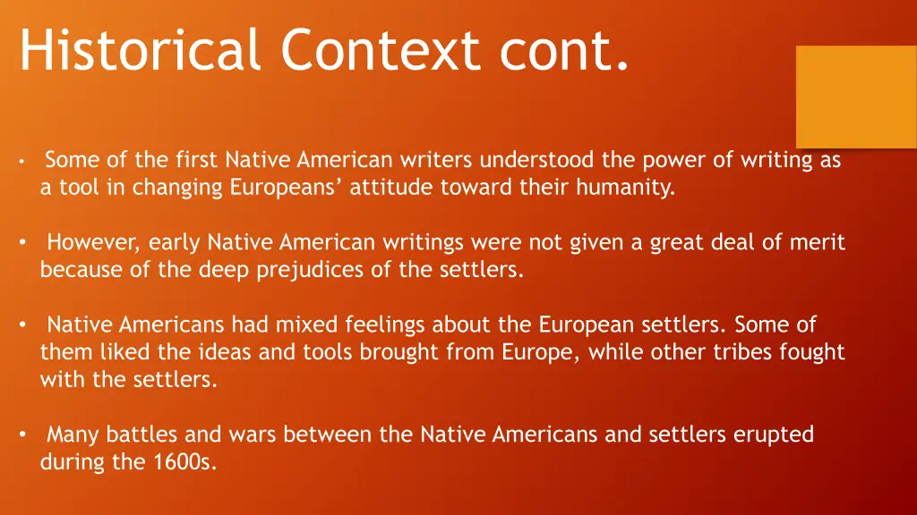 historical context cont
