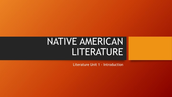 native american literature