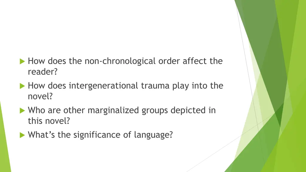 how does the non chronological order affect