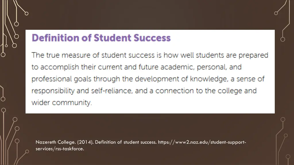 nazereth college 2014 definition of student