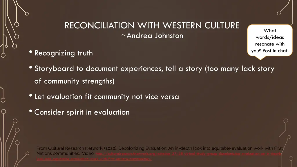 reconciliation with western culture andrea