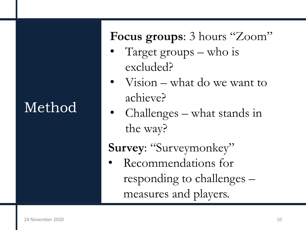 focus groups 3 hours zoom target groups