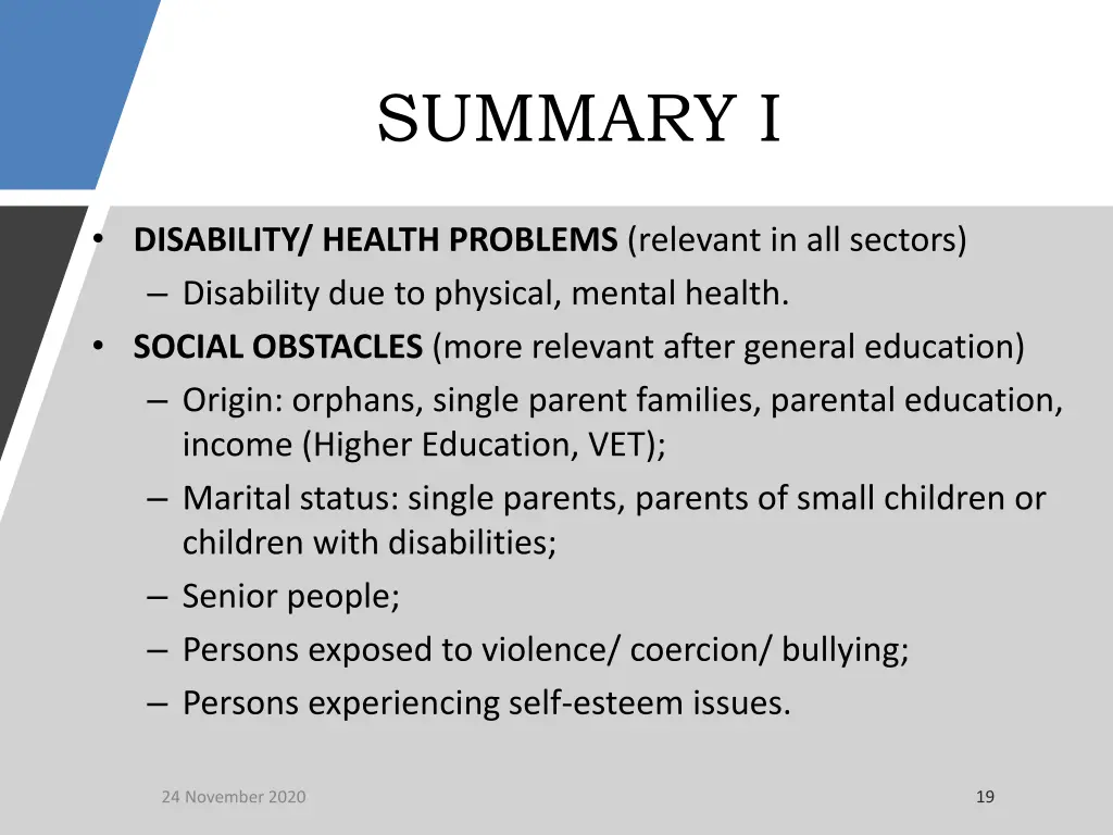 summary i