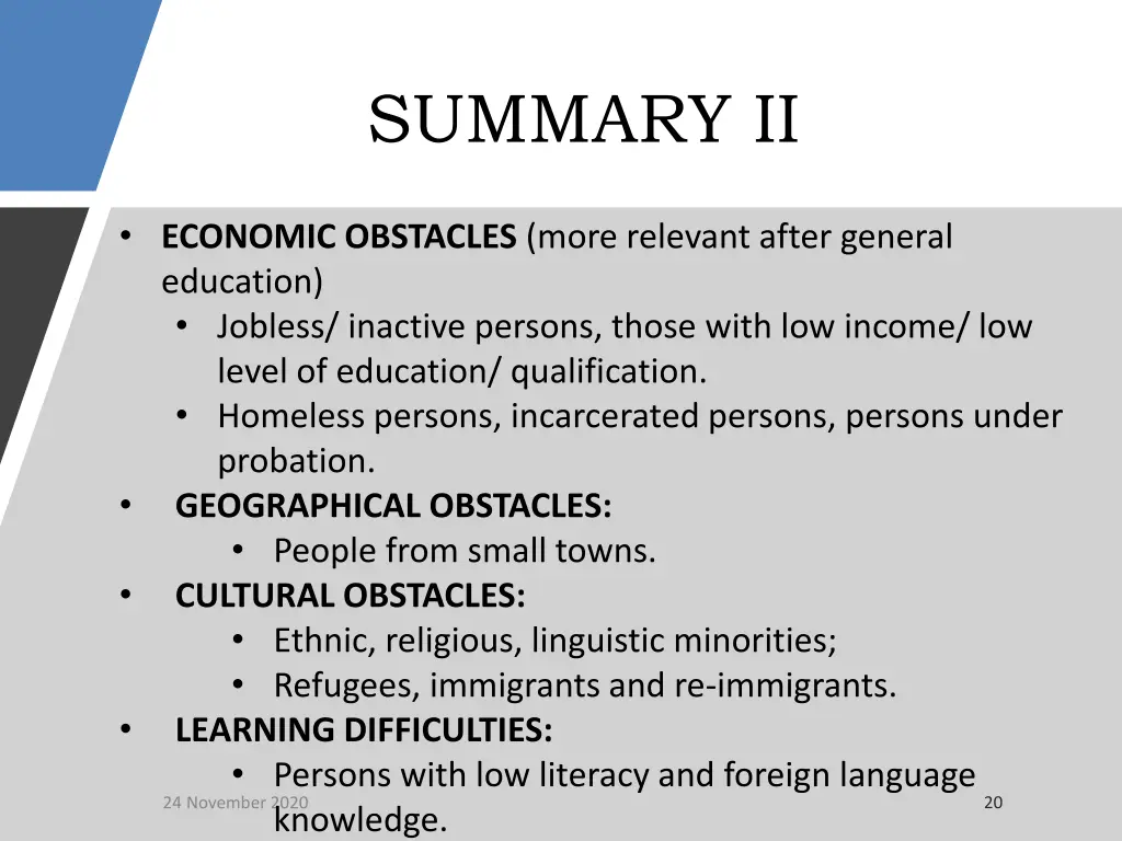 summary ii