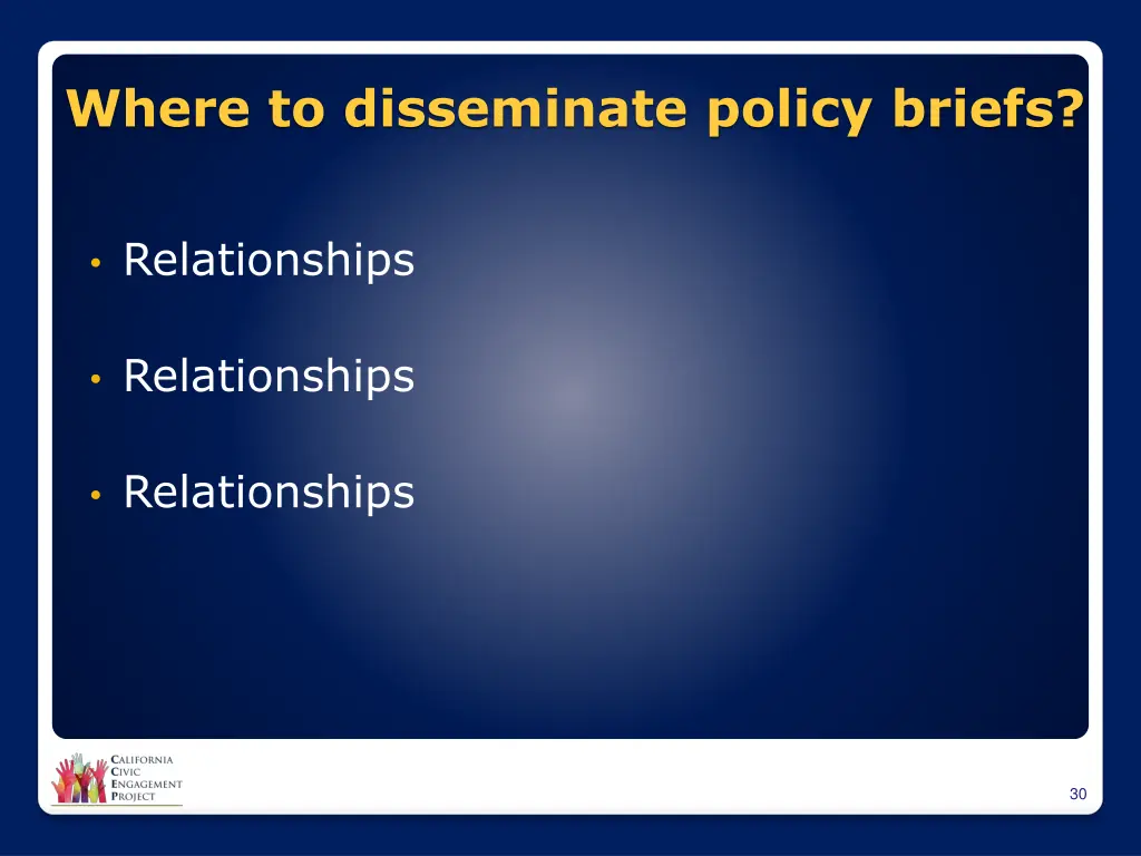 where to disseminate policy briefs 1