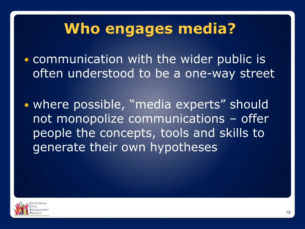 who engages media 1