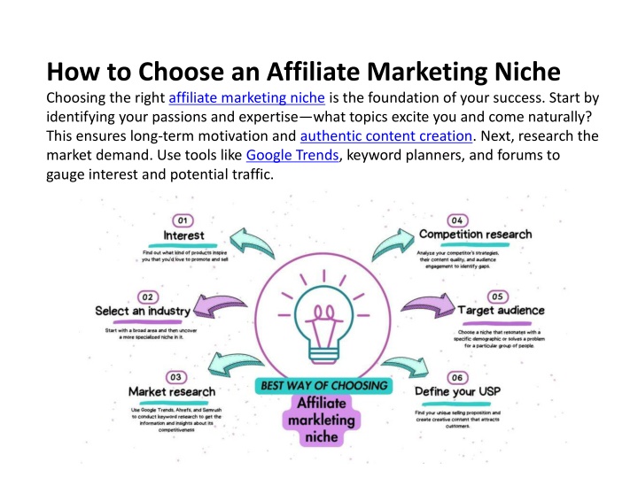how to choose an affiliate marketing niche