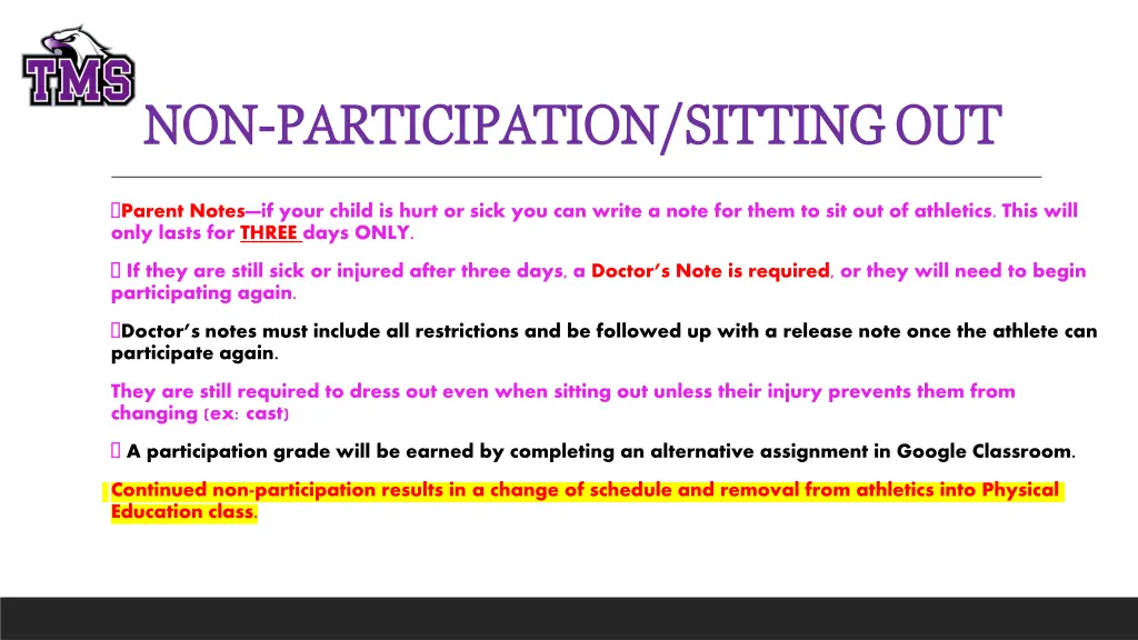 non non participation sitting out participation