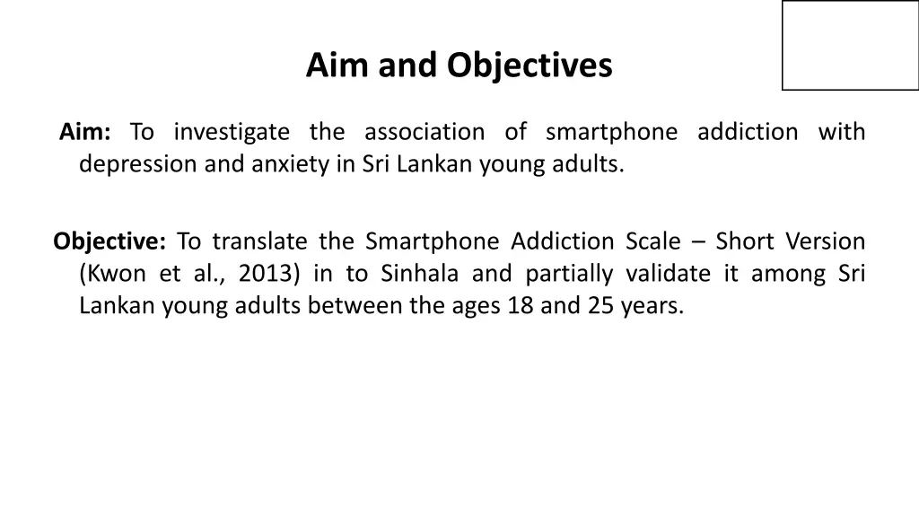 aim and objectives