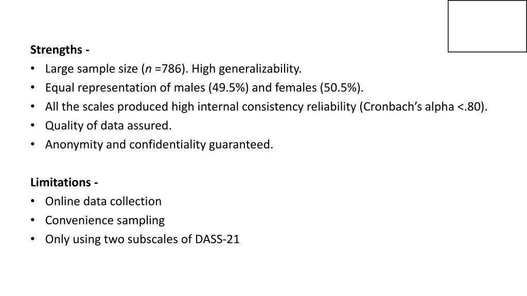 strengths large sample size n 786 high