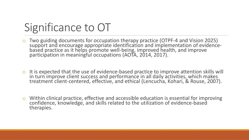 significance to ot