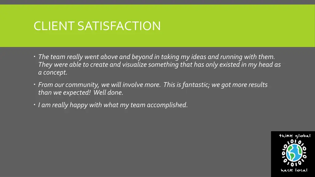 client satisfaction