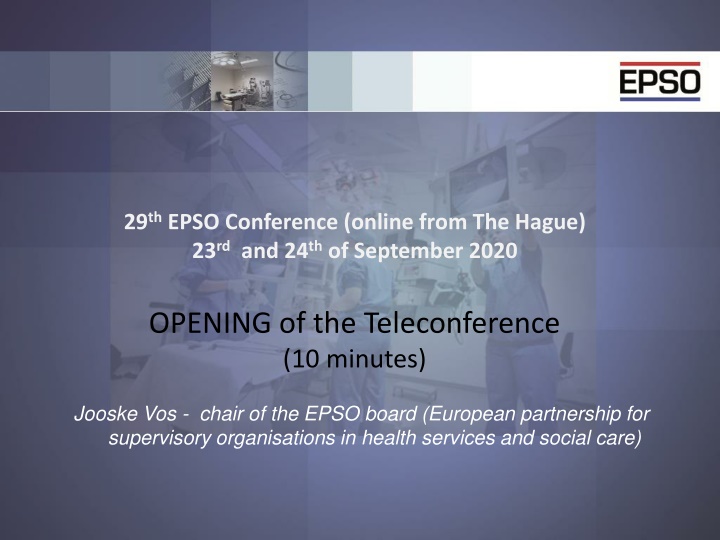 29 th epso conference online from the hague