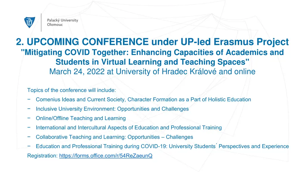 2 upcoming conference under up led erasmus