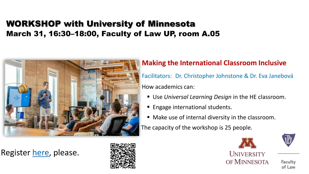 workshop with university of minnesota march